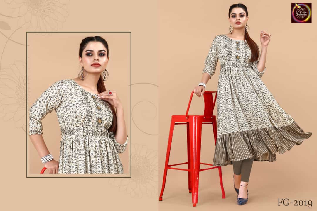 Fg Ethnic Wear Wholesale Printed Anarkali Kurtis